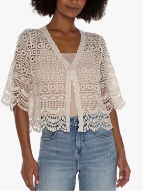 Liverpool Womens Short Sleeve Lace Bolero